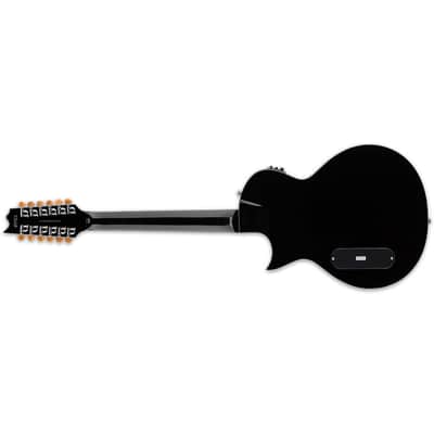 ESP LTD TL-12 12-String Black BLK Thinline B-Stock + Thinline CASE Acoustic Electric Guitar TL12 image 3