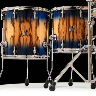 Sonor SQ2 5pc Medium Beech Shell Pack 10/12/14/16/22 - African Marble Blue Burst image 6