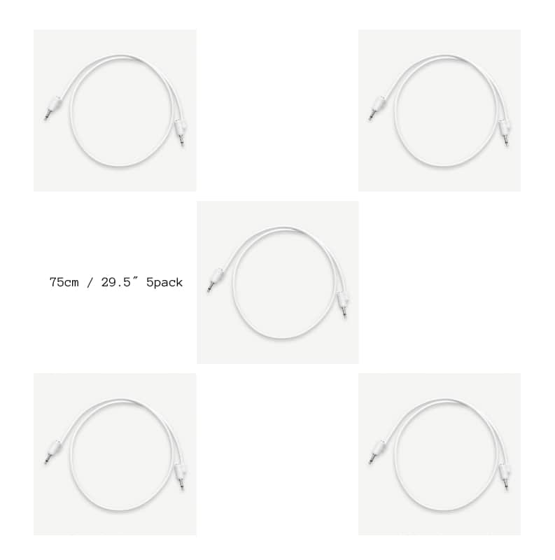 Tiptop Audio Stackcable 3.5mm WHITE 75cm / 29.5″ 5pack image 1