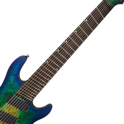 Cort KX508 8-String Multi-Scale Electric Guitar in Mariana Blue Burst image 5