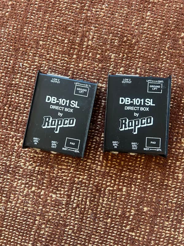 A pair of RapCo DB-1 Passive Direct Boxes, 2010s - Black image 1