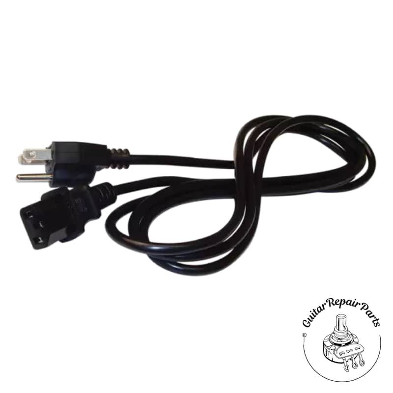 Power Cable, 18 AWG, 3 Conductor, Detachable, IEC, Black, - 8 ft. Length image 1