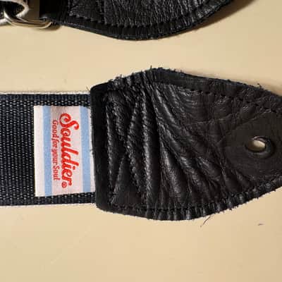 Souldier Pillar Seatbelt Guitar Strap — Red/White/Black Jacquard — Made in USA image 3