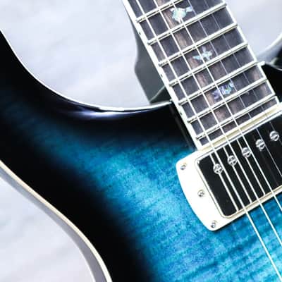 PRS SE Hollowbody II Piezo Peacock Blue Smokeburst Electric Guitar w/Case image 5