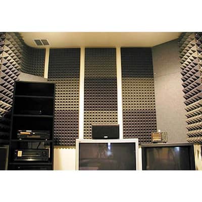 Arrowzoom 8 pcs 9.8 x 9.8 x 1.9 inches Black & Blue Pyramid Acoustic Studio Foam Tile Panel KK1034 image 7