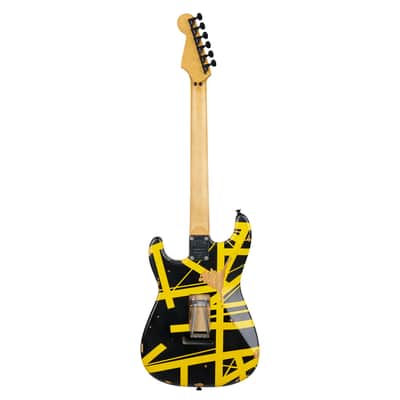 EVH Limited Edition Striped Series Frankenstein Frankie - Maple Fingerboard, Black with Yellow Stripes, Aged image 4