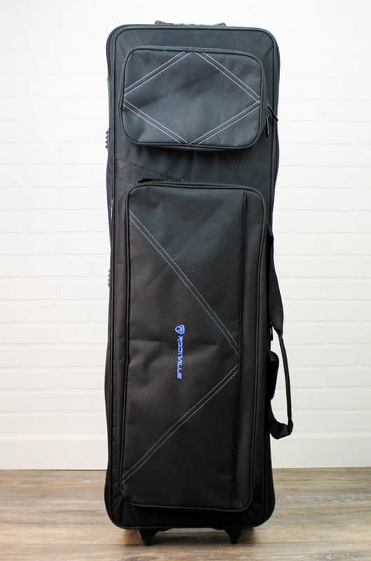 Preowned Rockville Padded Rolling Slim 61-Key Keyboard Case image 1