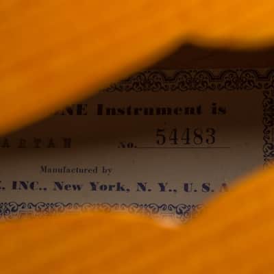 Epiphone  Spartan Arch Top Acoustic Guitar (1946), ser. #54483, brown hard shell case. image 13