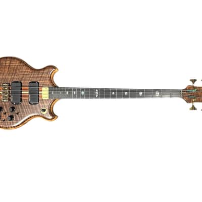Alembic Stanley Clarke "Brown Bass", Flame Walnut with Ebony, BLUE LEDS *IN STOCK*** image 12