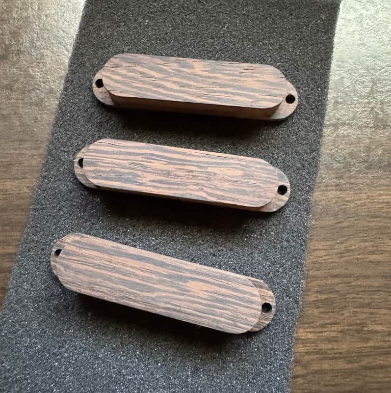 Guilford Wenge Single Coil Pickup Covers - Set of 3 - No Pole Piece Holes image 1