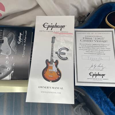 MINT!! 2015 Epiphone limited Edition Elitist 1965 Casino Vintage image 13