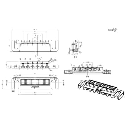 Chrome Guitar Wraparound Bridge with TP6 Tailpiece image 4