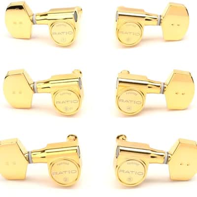 Graph Tech PRN-2411-GO Ratio Acoustic 3+3 Tuned Machine Heads - Contemporary Style / Gold Finish image 2