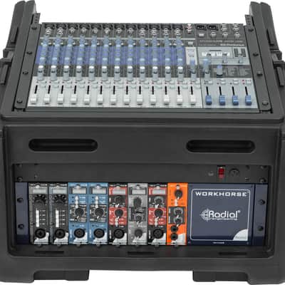 Very Good SKB 1SKB-R104W Rolling Compact Rig: 10U Top Rack, 4U Front Rack, Steel Rails, Hard top, L/R Access doors image 9