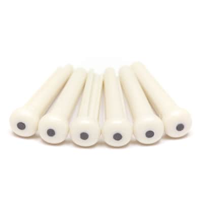 Graph Tech TUSQ Martin Style WHITE Acoustic Guitar Bridge Pins, BLACK DOT image 7