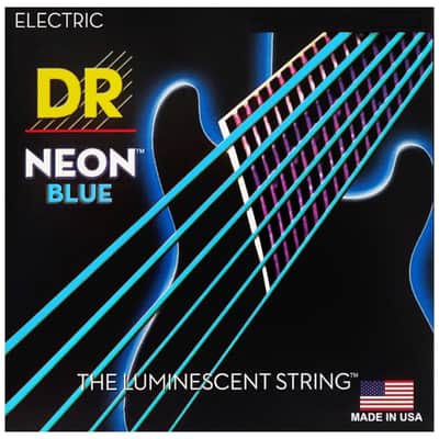 DR Hi-Def Coated Guitar Strings Neon Blue - 9-42 image 1
