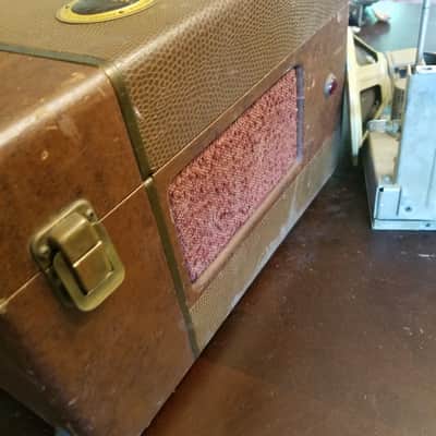Revere T100 6V6 mono tube amp project 5x7 speaker case leather handle 1950 image 9