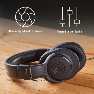 Audio-Technica ATH-M20X Professional Studio Monitor Headphones, Black image 9