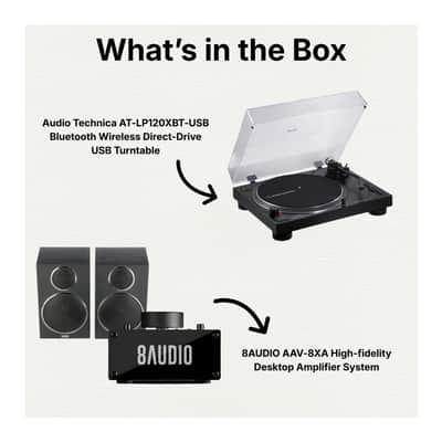 Audio Technica AT-LP120XBT-USB Wireless Direct-Drive USB Turntable Bundle image 9
