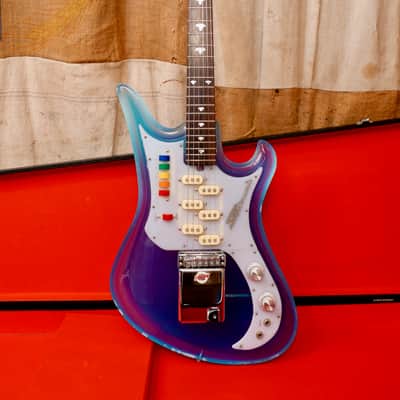 Teisco  Spectrum 5  1990 - Frosted Blue Acrylic image 1