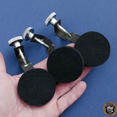3 x Ludwig Black Felt Muffler Damper Excellent 70s image 4