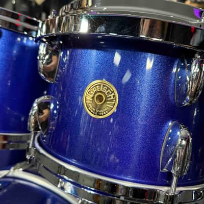 ~WOW!~ Gretsch USA Custom 4-Piece 10/12/16/22 Drum Kit Set in Gloss Mystic Blue Lacquer image 4