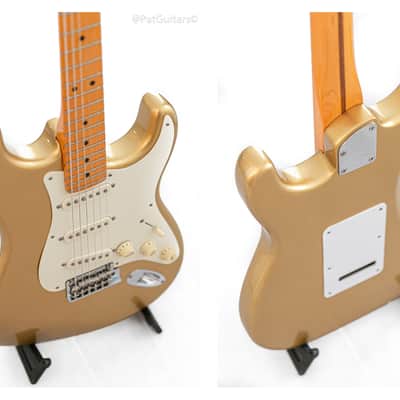 2020 Fender Lincoln Brewster Stratocaster in Aztec Gold. Boost. Dimarzio image 10