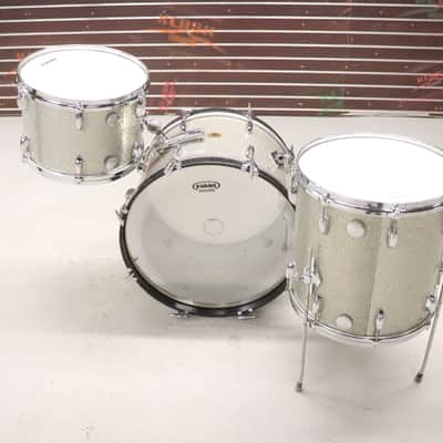 Gretsch Round Badge 3pc Drum kit Set Silver Sparkle 20/14/13" Vintage 1960's image 16