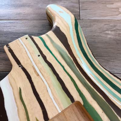 FRANCHIN Mercury guitar body Colorful Wood Grain Green Oil Paint and Bronze Metallic Leaf Swamp Ash S-type Made in Italy - Stock piece #03700918 image 11