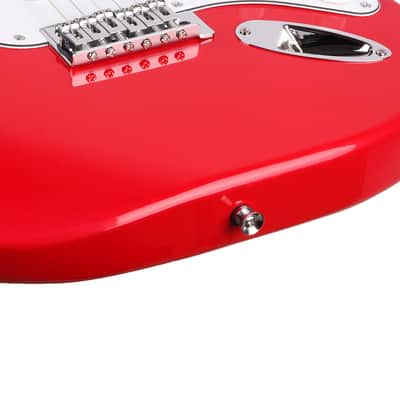 Cxxss Rosewood Fingerboard Electric Guitar with Shoulder Strap / Guitar Bag / Picks / Cord / Hex Wrench Red image 9