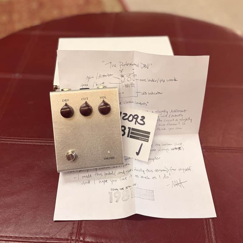 USED 1981 Inventions Professional DRV Germanium Overdrive Silver Pedal complete w/Box image 1