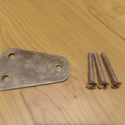 Vintage Circa 1965 Hagstrom Electric Guitar Neck Plate w/ Mounting Screws! Rare, Original Parts! image 3