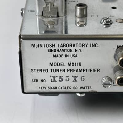 McIntosh MX110 Tube Stereo AM/FM Tuner Amp Preamplifier image 13