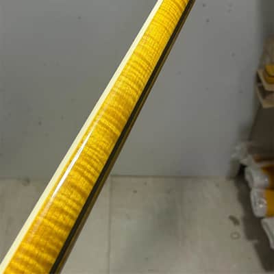AAA 4 string Yellow Gloss Flame Maple Electric Bass neck 20 Fret Rosewood Inlay image 4