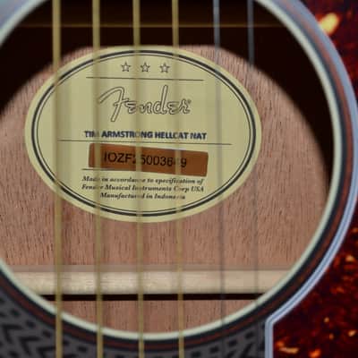 Fender Tim Armstrong Signature Hellcat 6 String Acoustic Electric - Natural image 3