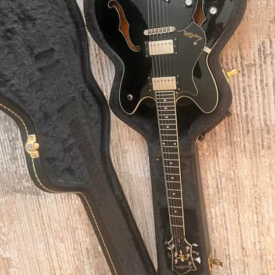 Hagstrom Viking Left-Handed Black w/ factory hard case image 11