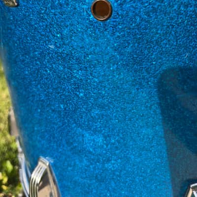 Ludwig No. 948 Classic 14x14" Floor Tom with Keystone Badge 1960 - 1968 Blue Sparkle image 8