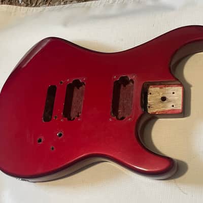 1985 Korean Kramer Striker 200st Candy Red Stratocaster Plywood Guitar Body Floyd Tremolo image 3