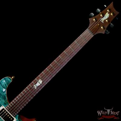 Paul Reed Smith PRS Private Stock # 11320 Custom 24 Piezo Stoptail Burl Maple Top Madagascar Rosewood Fingerboard Bahamian Blue 7.95 lbs image 4
