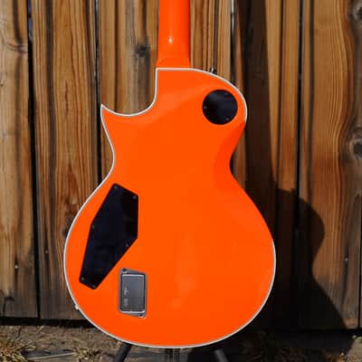 ESP CUSTOM SHOP Eclipse CTM - Ebony Neon Orange 6-String Electric Guitar w/ Case image 11