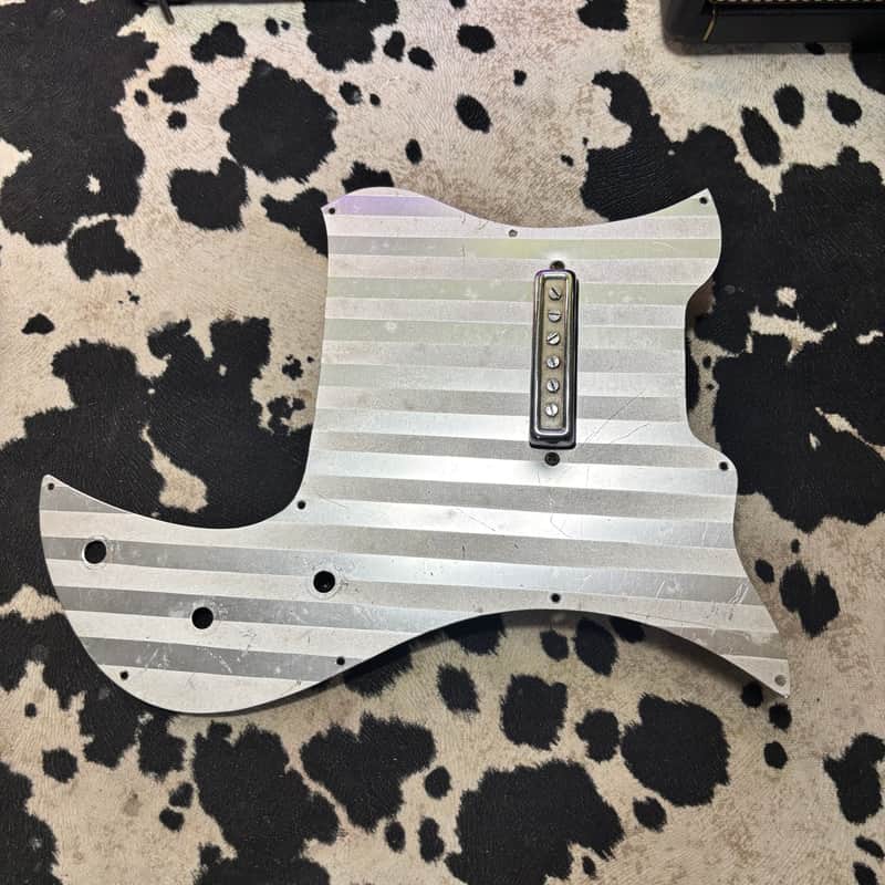 Decca Guitar Striped Aluminum Pickguard + Single Coil Pickup 1960's Teisco / Guyatone image 1