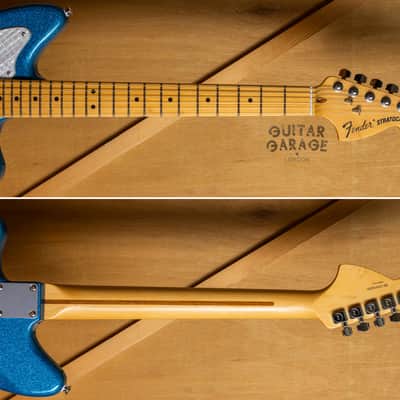 Fender USA neck on a custom Thinline Jazzmaster body Blue Sparkle offset - Bare Knuckle and The Creamery pickups image 4
