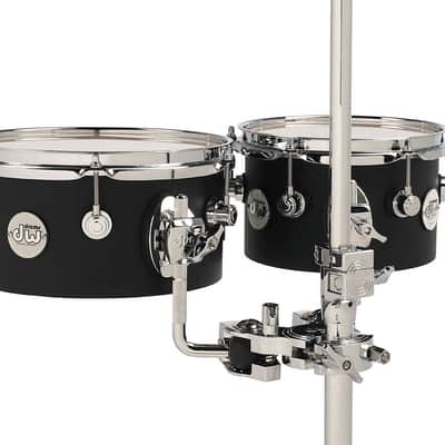 DW Design Series Concert Toms, 5x8/5x10 - Black Satin Lacquer w/Chrome Hardware (DDCT02BLCR) image 2
