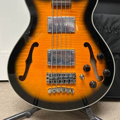 Warwick RockBass Star Bass 5-String Semi-Hollow Bass Guitar 2025 - Vintage Sunburst Transparent High Polish image 2