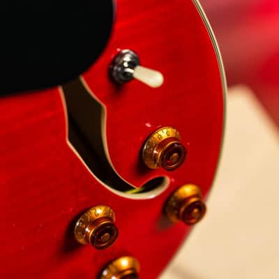 Washburn SH35TR Wing Series Semi Hollow Electric Guitar w/Gigbag, Trans Red image 7
