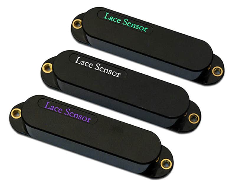 Lace Sensor Rainbow Pack (Emerald, Silver, Purple) Strat pickup set - black image 1