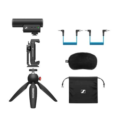 Sennheiser MKE 400 Mobile Kit Compact Shotgun Microphone with tripod and clamp image 2