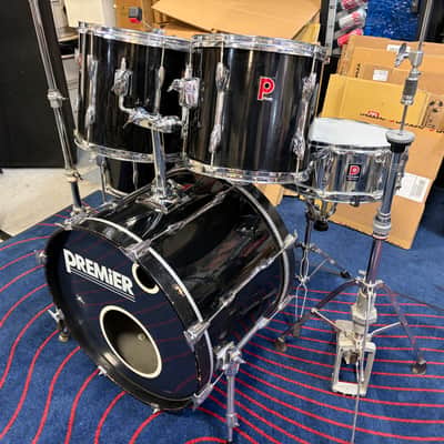 Premier Vintage "APK" 5 piece drum set/hardware 1980's - Black image 2