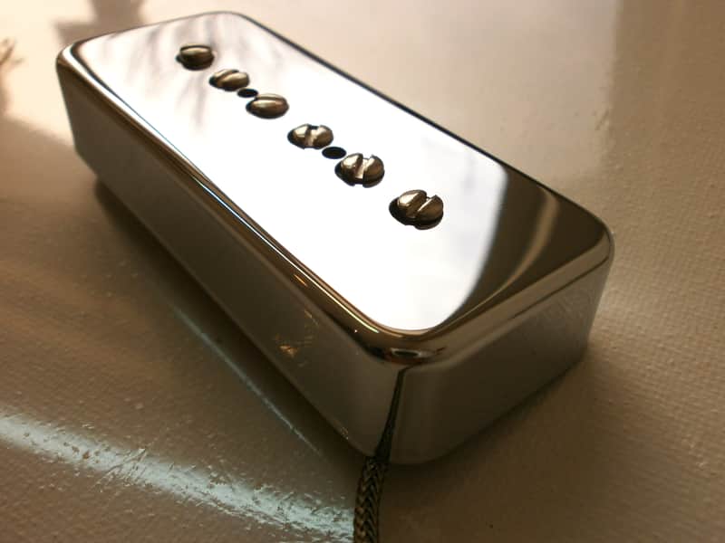 SOAP BAR P90 Pickup 1pc Metal CHROME PLATED Nickel Silver Cover Vintage  Gibson Epiphone Custom Shop Q image 1