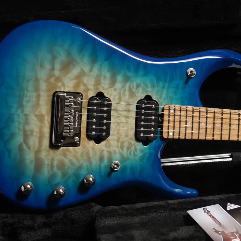2015 Music Man BFR LTD JP15-6 Quilt Maple Bali Blue